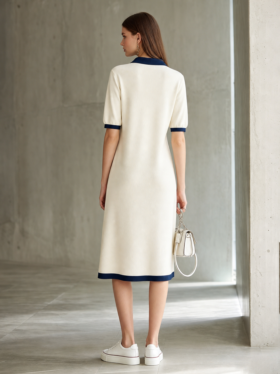 Off-White Loose-Fit Midi Knitted Dress